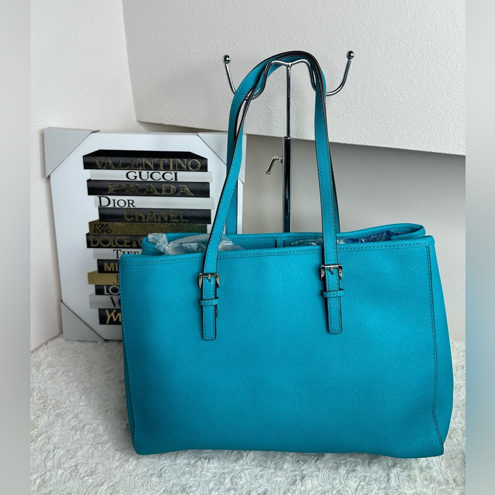 Michael Kors Teal Tote/bag.excellent condition - Picture 3 of 14